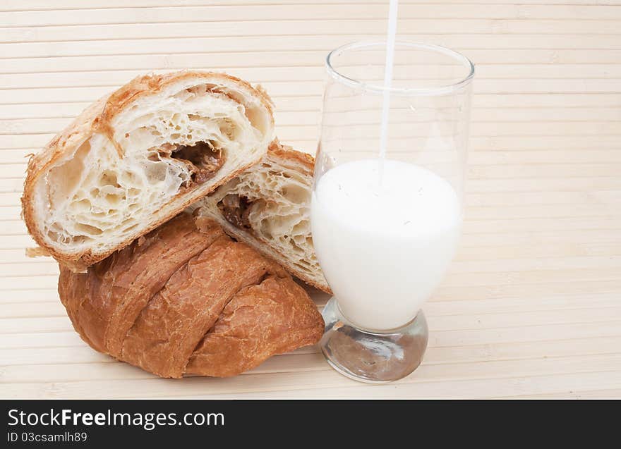 Croissants with milk