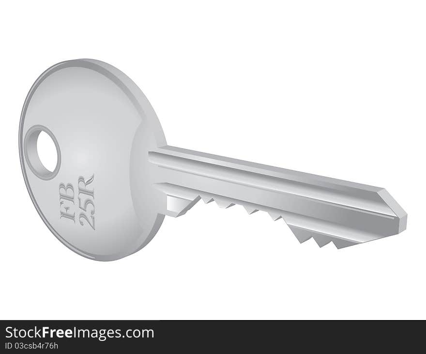 3D Isolated Metallic Key