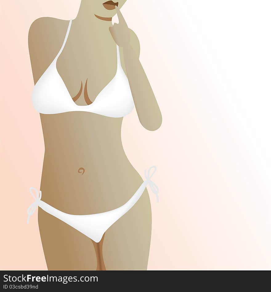 woman body in bikini - illustration