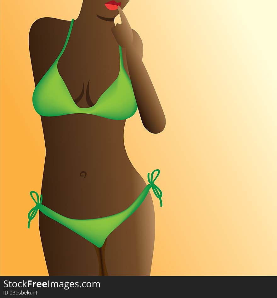 Hot woman body in bikini - illustration