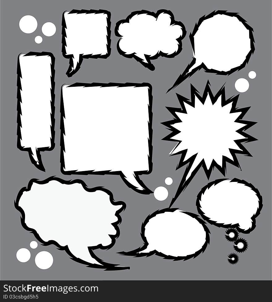 Bubbles for text on grey background - illustration