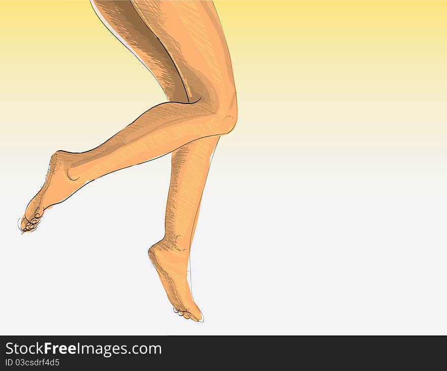 Woman's legs isolated beauty - illustration