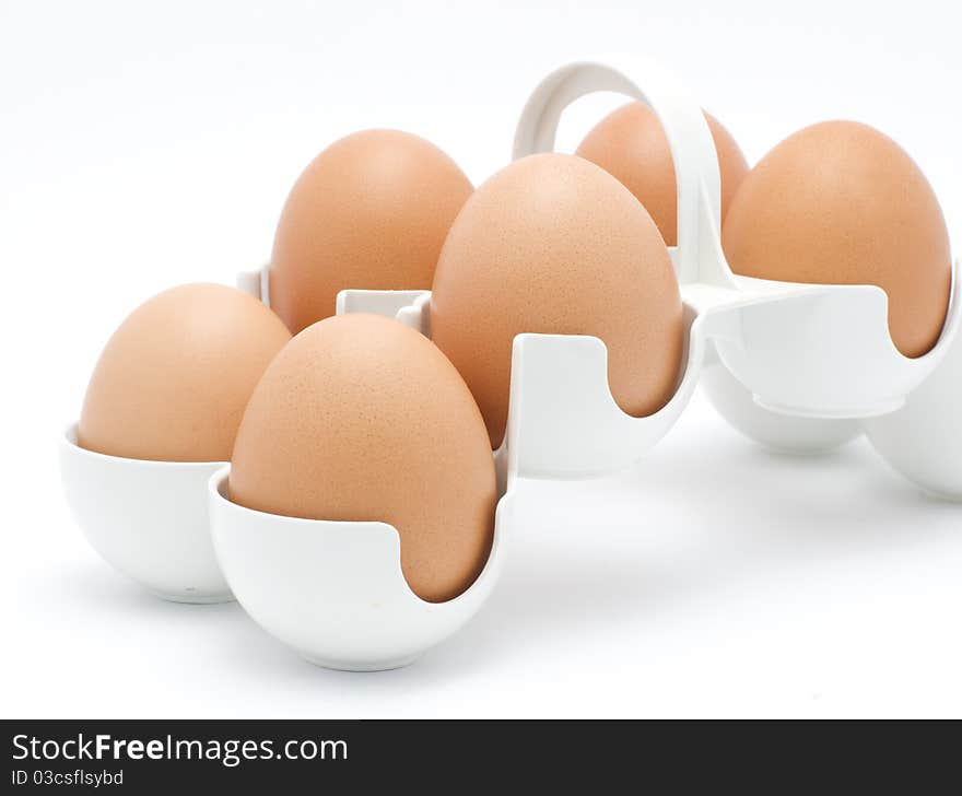 Picture of eggs on a white background