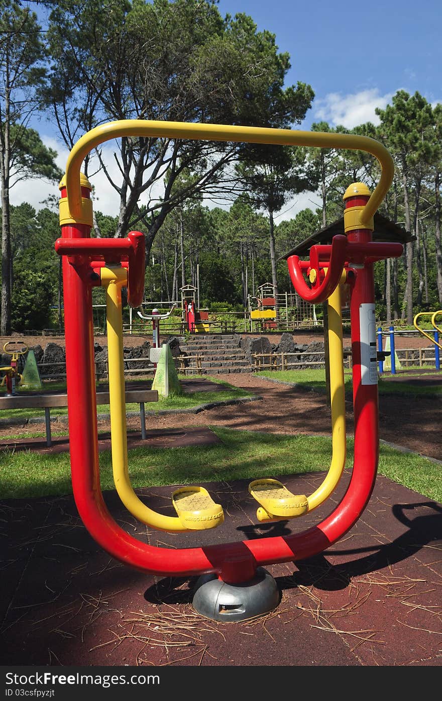 Outdoor fitness park in Pico island, Azores. Outdoor fitness park in Pico island, Azores