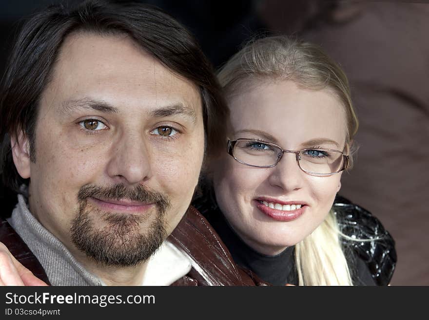 Closeup portrait of a happy romantic couple. Closeup portrait of a happy romantic couple