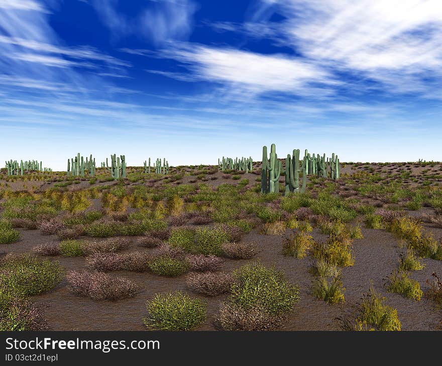 Illustration of an arizona desert