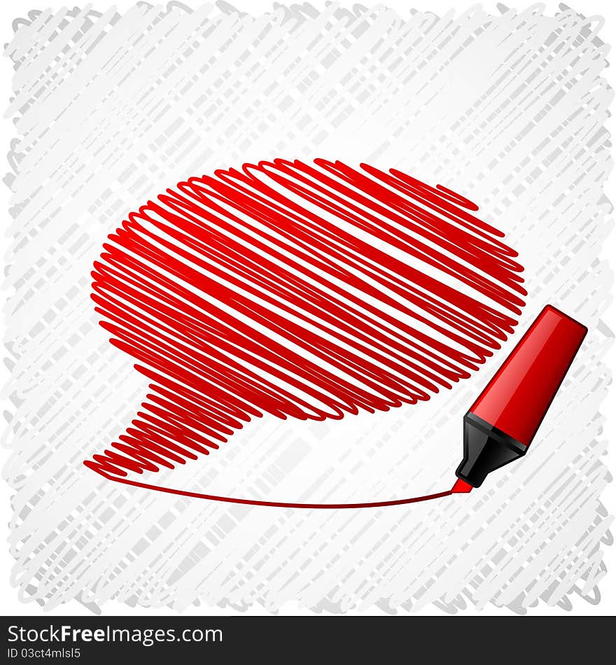 Scribbled red speech symbol. Vector EPS8. Scribbled red speech symbol. Vector EPS8.