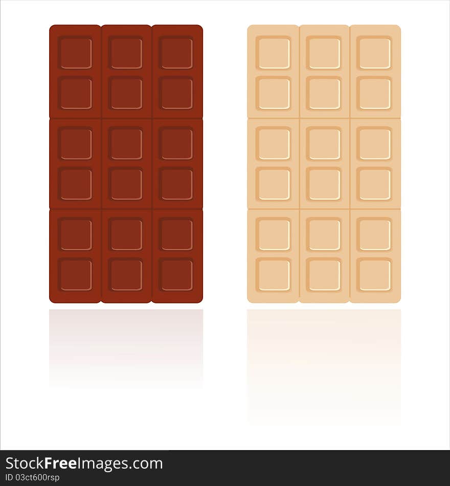 Chocolates isolated on white