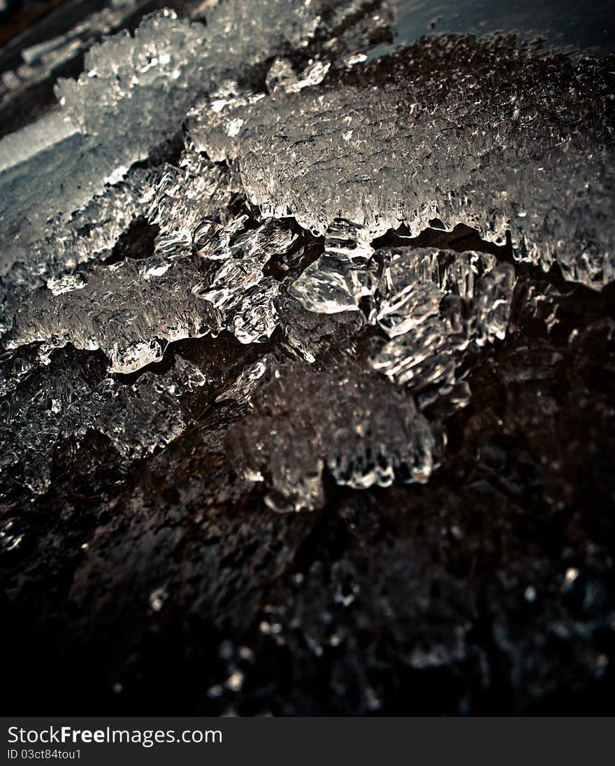 Beautiful melting ice crystals background