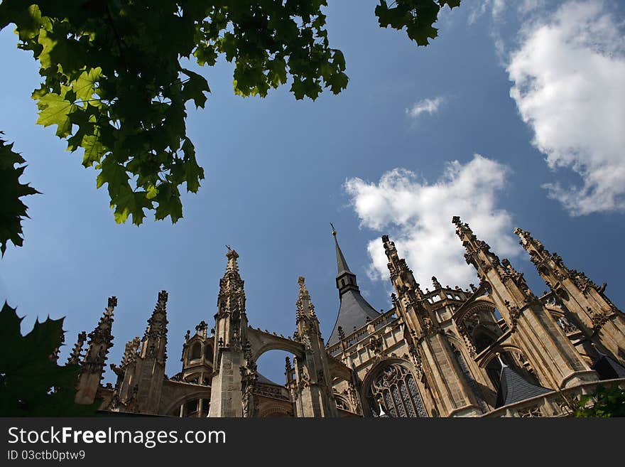 Fascinating outside appearance of gothic church of St. Barbara in Kutna Hora (Czech republic) listed in UNESCO World Heritage. Fascinating outside appearance of gothic church of St. Barbara in Kutna Hora (Czech republic) listed in UNESCO World Heritage.