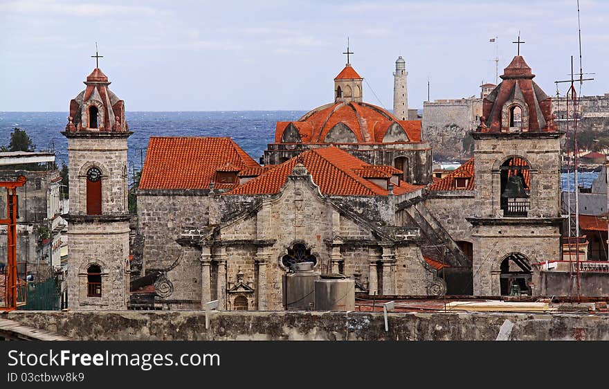 Spanish designed roofs in Havana, Cuba. Spanish designed roofs in Havana, Cuba.