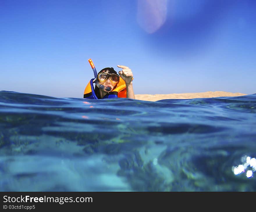 Woman in the sea