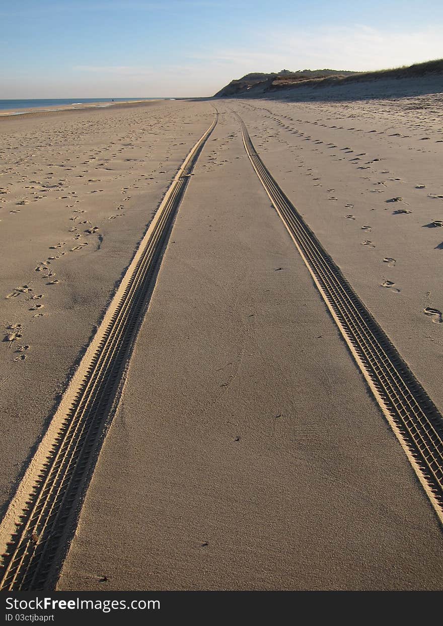 Stock Photo of Tire Tracks