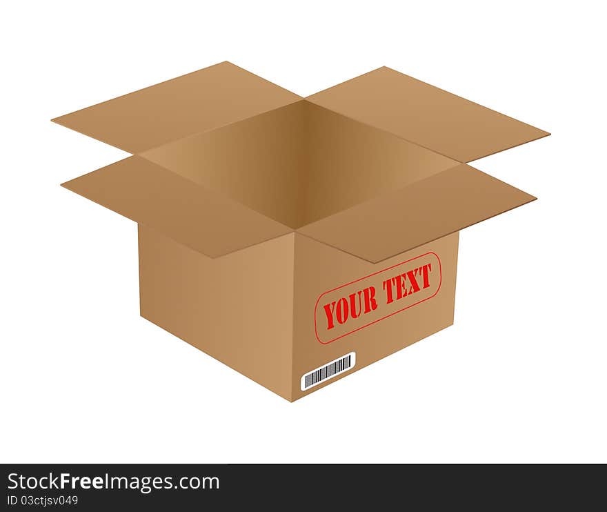 An empty cardboard box for packing on a white background. An empty cardboard box for packing on a white background