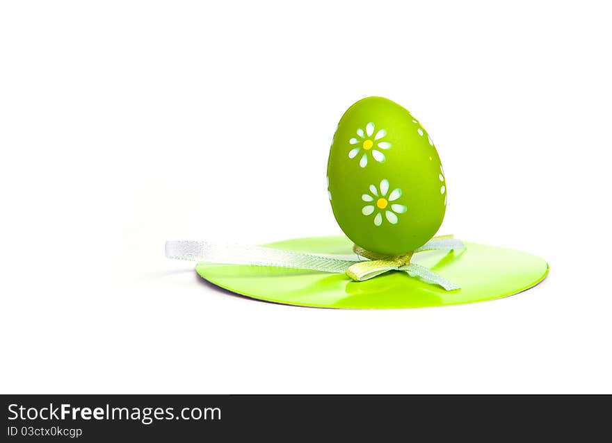 Painted Colorful Easter Egg on white background