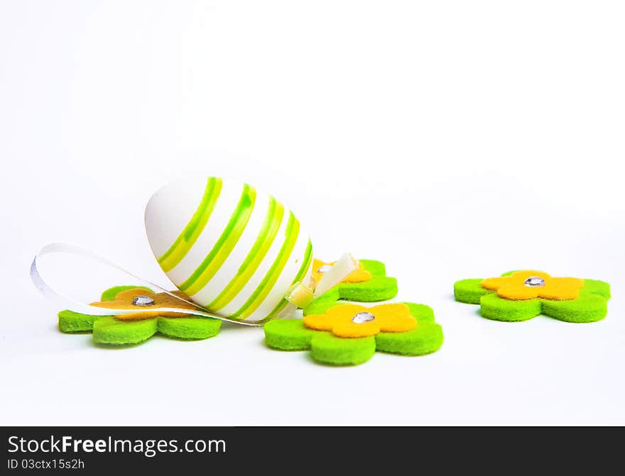 Painted Colorful Easter Egg on white background