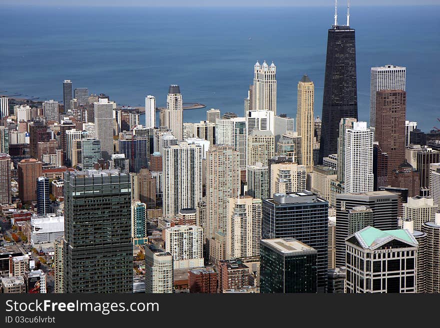 Chicago panorama from high tower