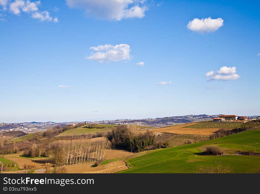 Charming Italian villa in Monferrato area (Piemonte region, north Italy) during spring season. Charming Italian villa in Monferrato area (Piemonte region, north Italy) during spring season