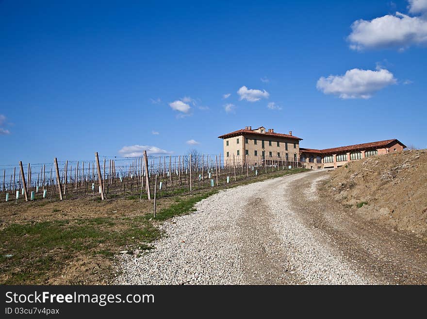 Charming Italian villa in Monferrato area (Piemonte region, north Italy) during spring season. Charming Italian villa in Monferrato area (Piemonte region, north Italy) during spring season