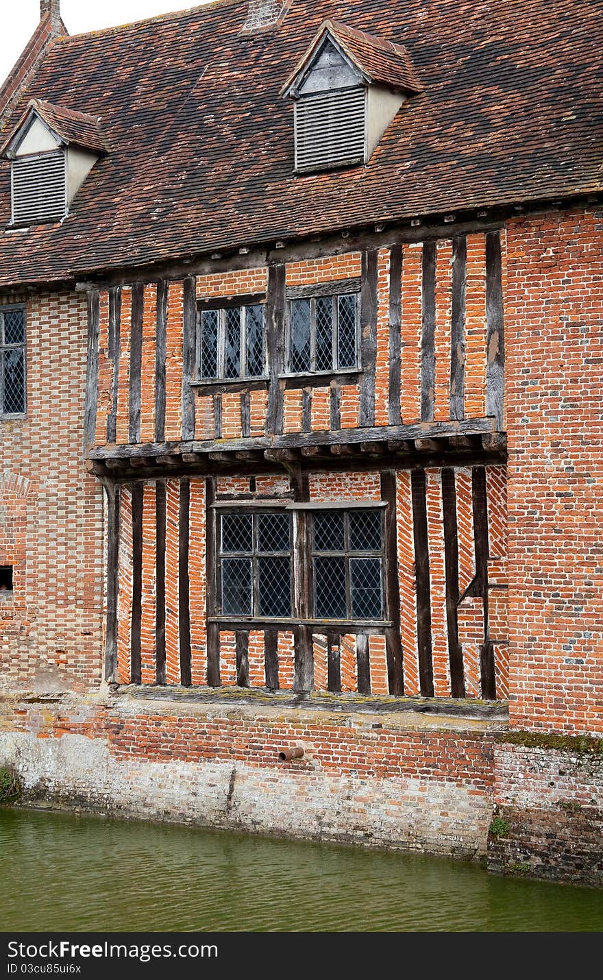 16th century tudor moat house in suffollk england