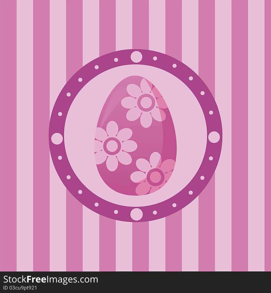 Cute purple background with decorated easter egg. Cute purple background with decorated easter egg