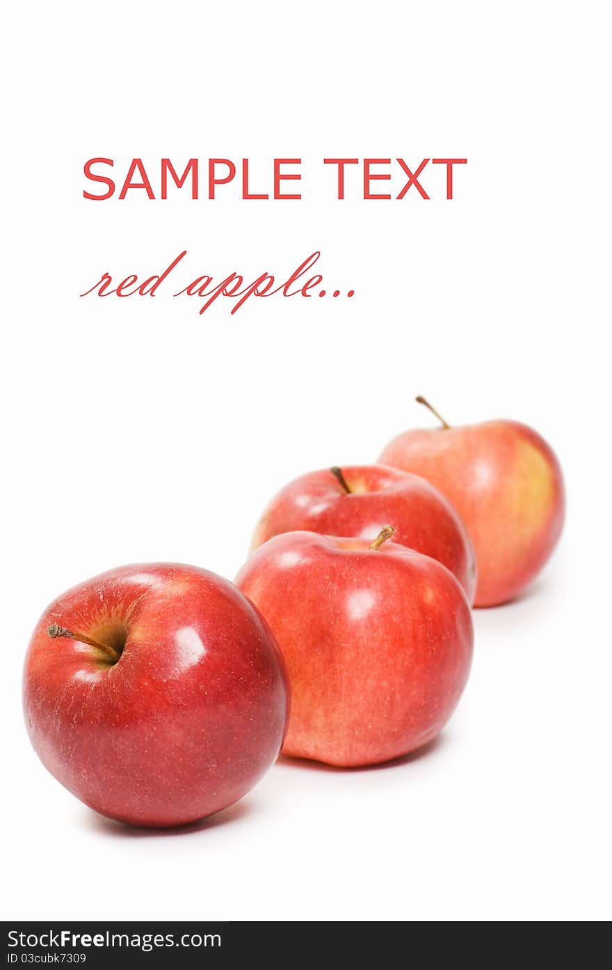 Red apple isolated on the white