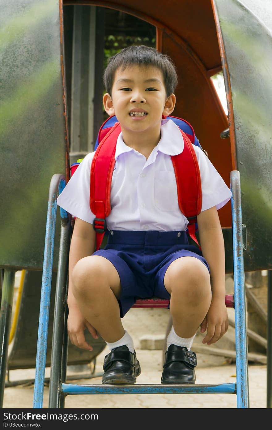 Thai location pupil in the playground