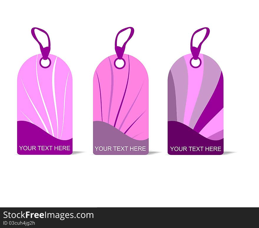 Pink tags with simple design, vector format. Pink tags with simple design, vector format