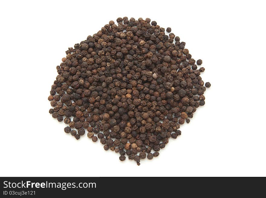 Black pepper isolated on the white