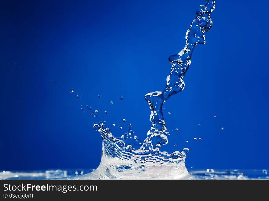 Splash on a blue background