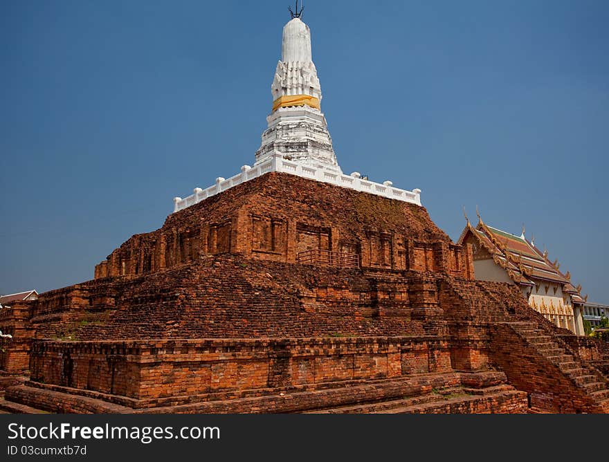 Temple with blue sky in Thailand. Temple with blue sky in Thailand