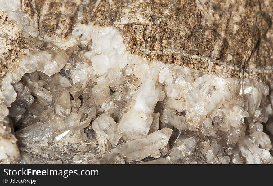 Rock chrystal, macro photo