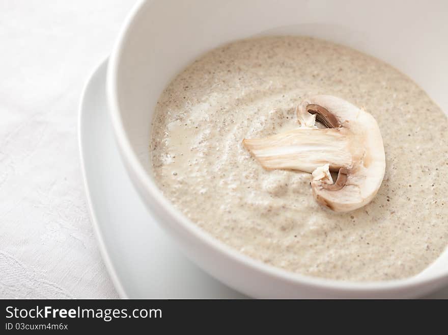 Bowl of mushroom soup