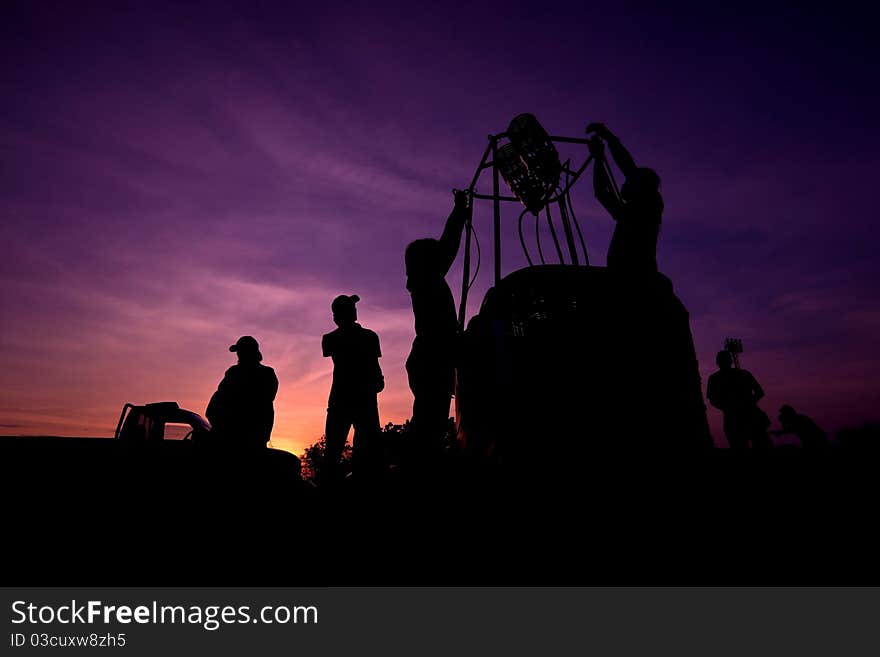 Balloon Setup in twilight mood