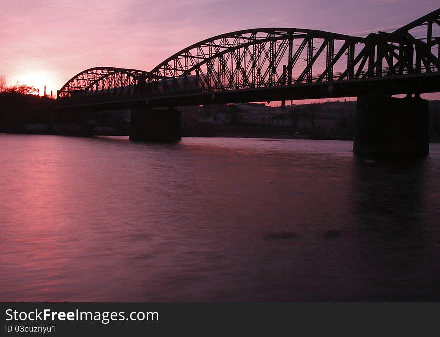 Prague railway bridge