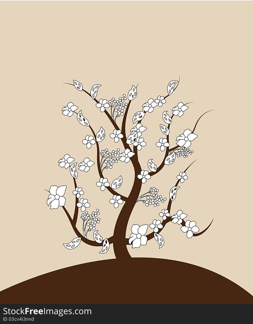 Spring tree with copyspace for your message