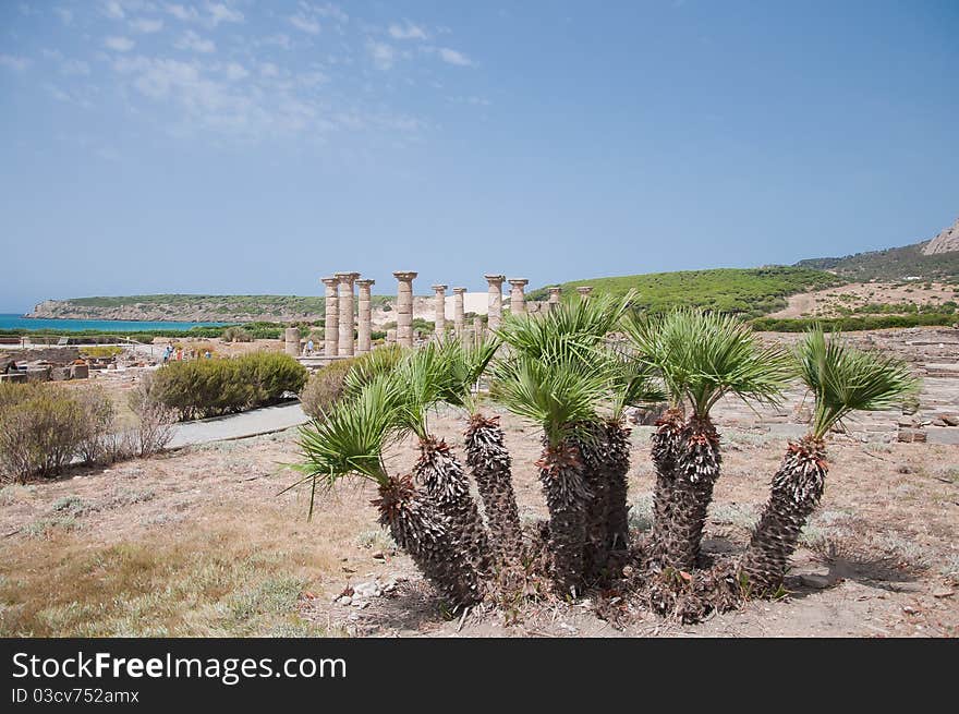 Ruins Roman of Baelo Claudia in Bolonia beach