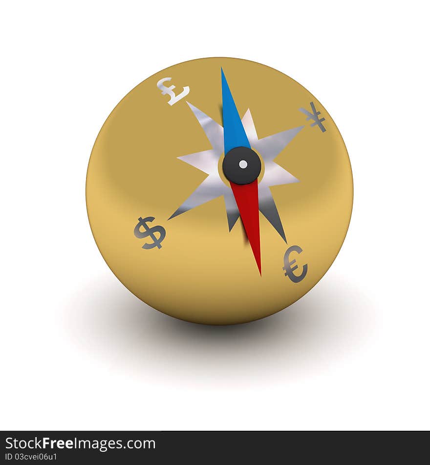 Gold stylized compass