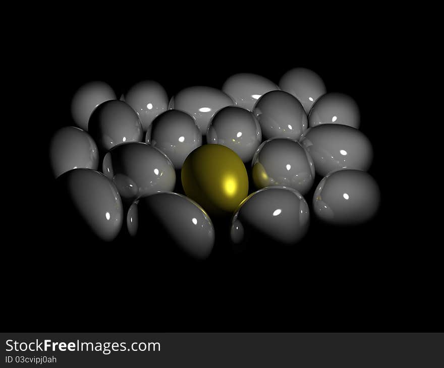 Eggs Isolated In Black Background