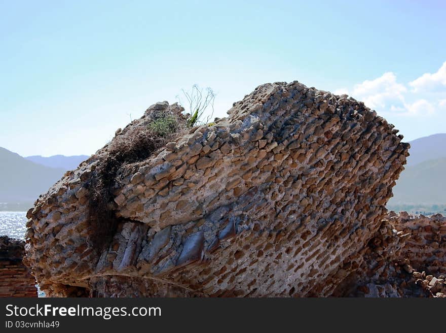 Stone in Ancient town Nora, Sardinia