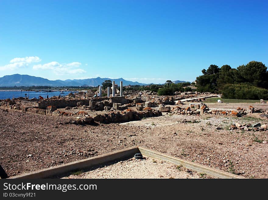 The Punic Quarter in the archaeological site of Nora.