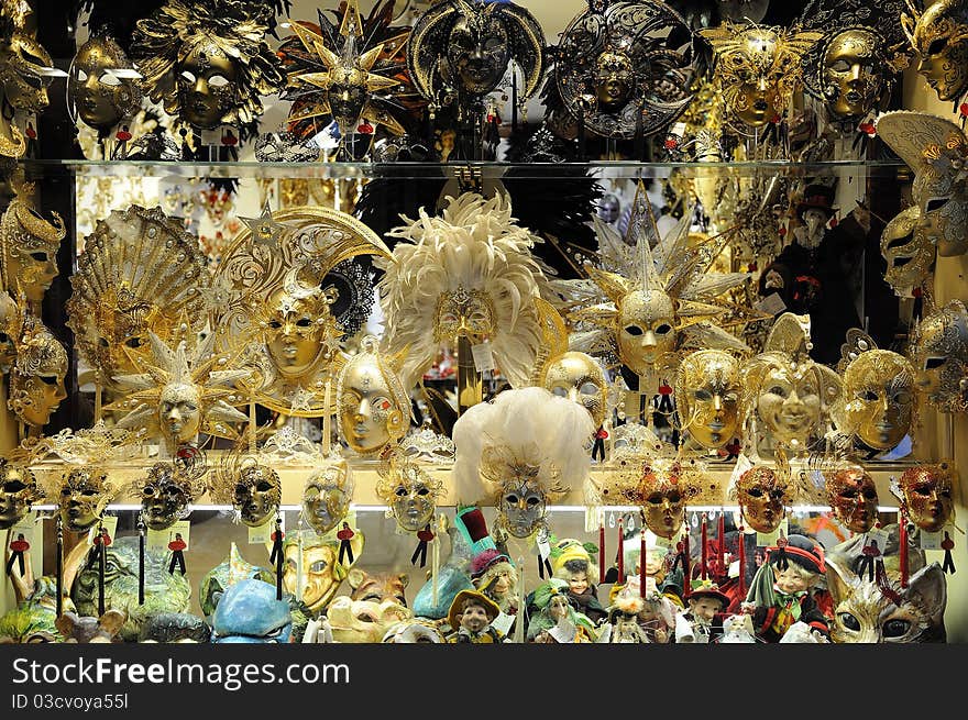 Carnival masks, tipycal from Venice in Italy.