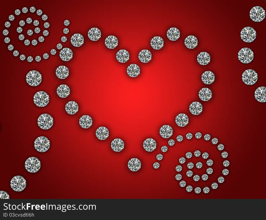 Heart illustration with diamonds