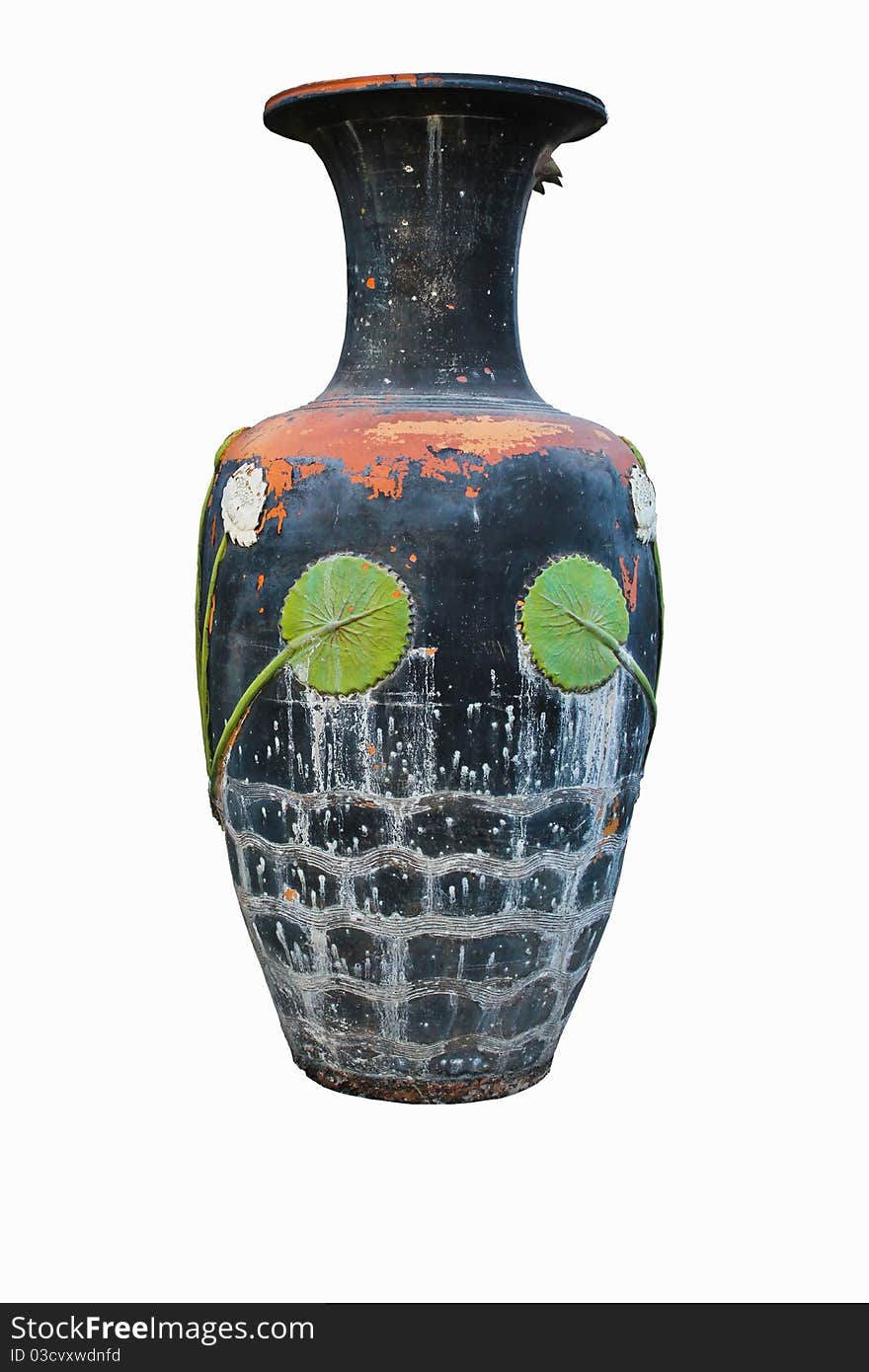 Earthen jar is handmade from artist.