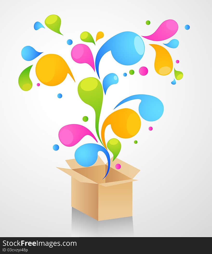 Gift box abstract background . illustration