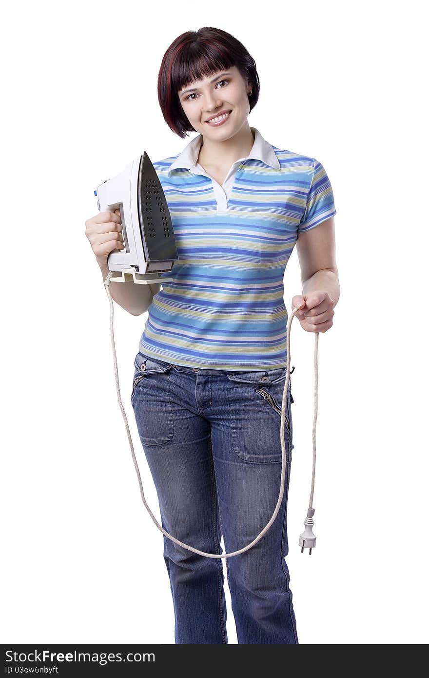 Woman With Electric Iron