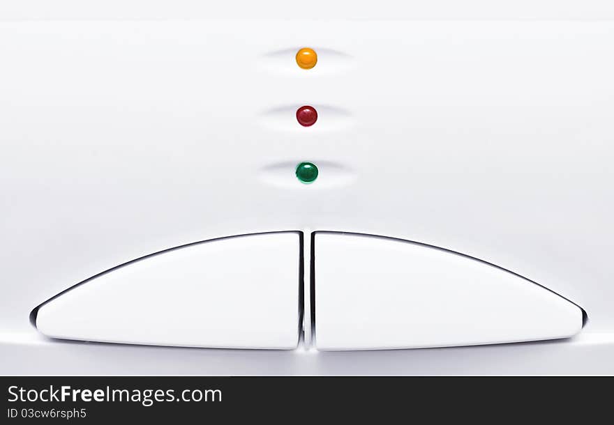 Buttons for your text and bulbs-indicators on the white