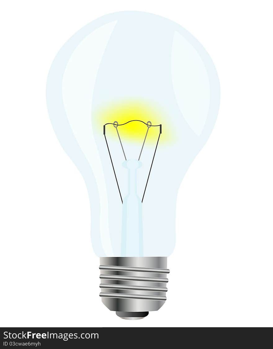 Glass light bulb on white background. Glass light bulb on white background