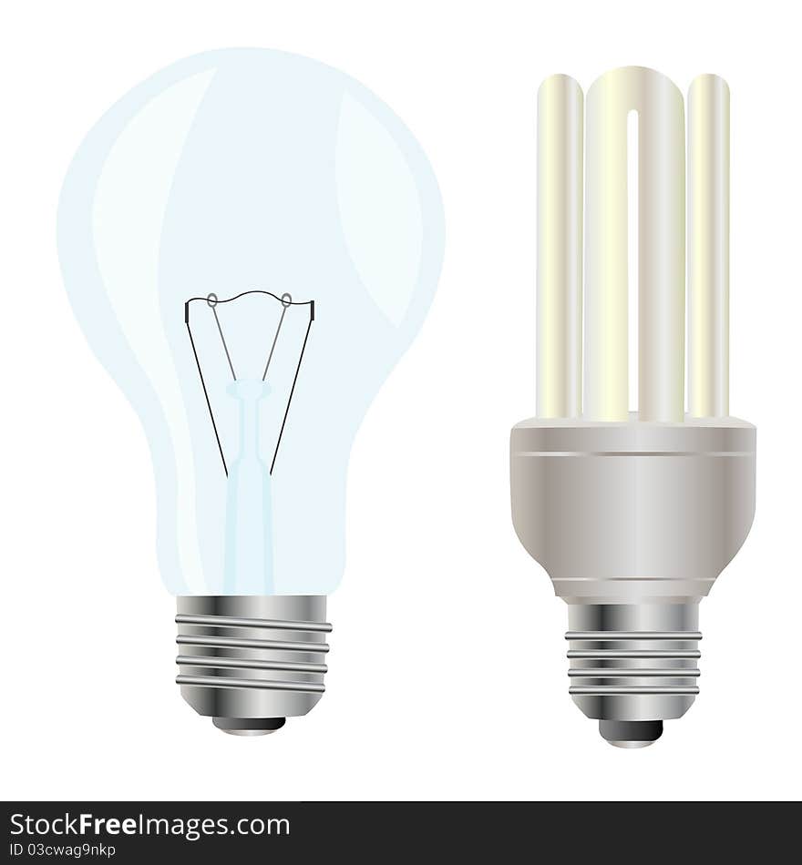 Two electric light bulbs