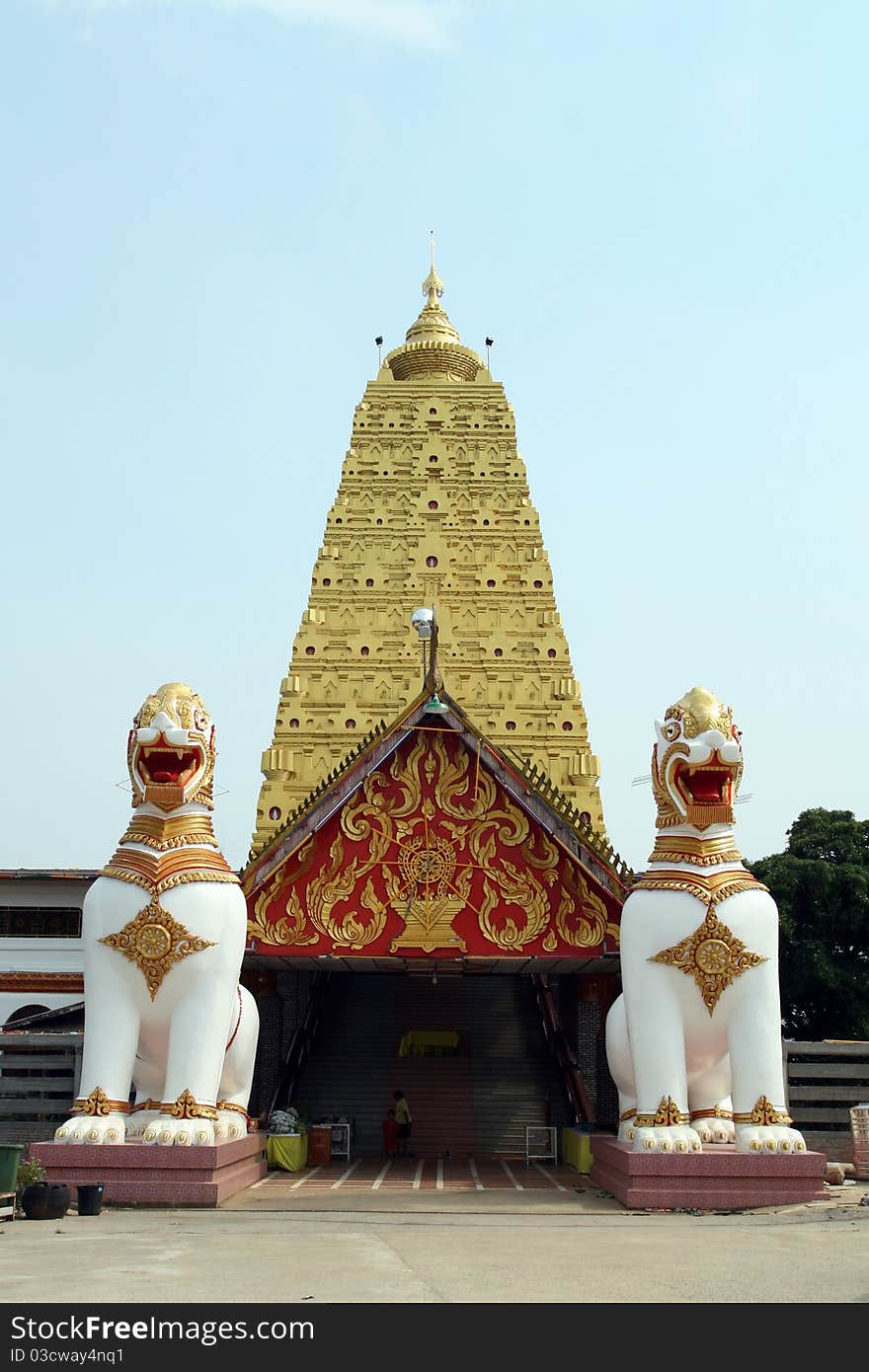 Buddhist pagoda at Wang Wiwekaram temple KANCHANABURI, THAILAND. Buddhist pagoda at Wang Wiwekaram temple KANCHANABURI, THAILAND